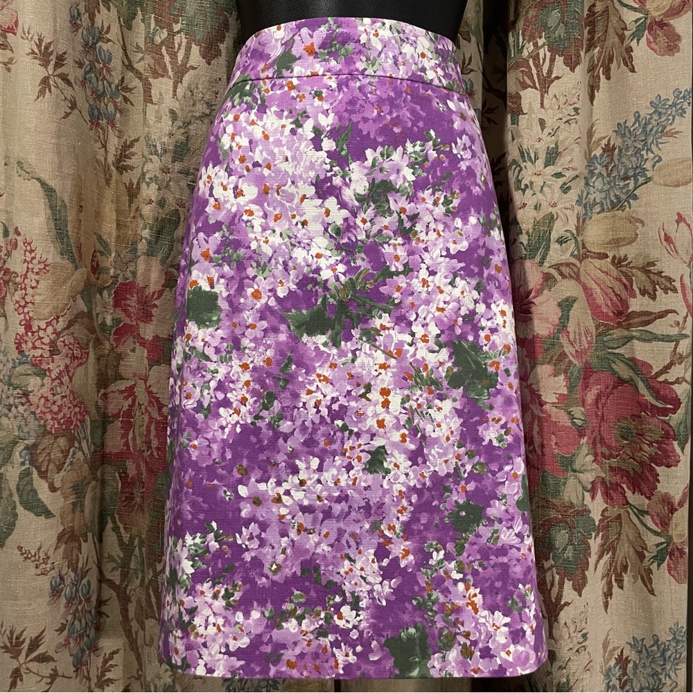 J CREW Spring 2010 Retro Lilac Floral Skirt